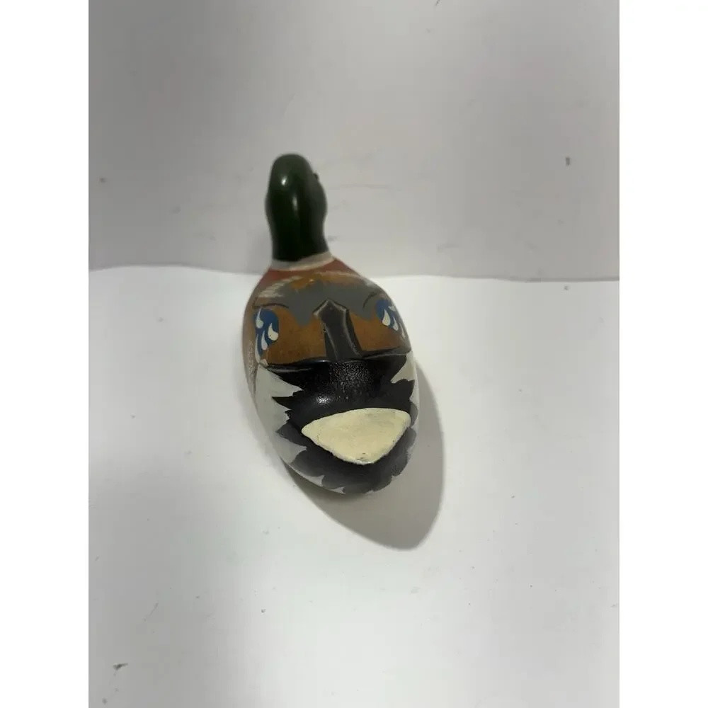 HAND‎ PAINTED WOODEN DUCK DECOY NEAT 10” LONG Wood